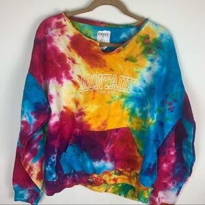 MONTAUK THE END Exist Tie Dye Cree Neck Sweater